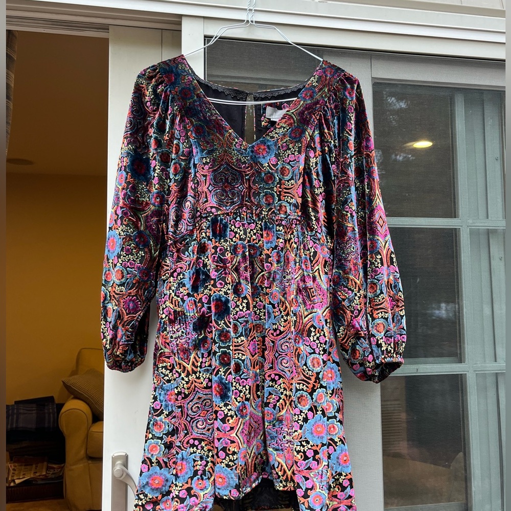 Mona Burnout Velvet Mini Dress - Picture 2 of 16